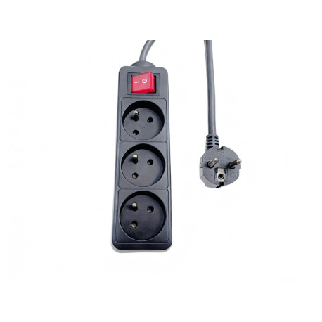 MicroConnect 3-way Power Strip on/off 