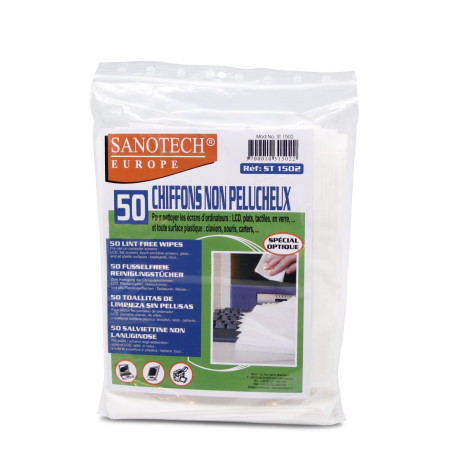 Sanotech Sachet 50 Chiffons Blancs (ST1502)