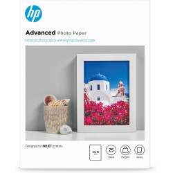  HP Papier Blanc Q8696A Advanced hp® Advanced Photo papier glossy / Q8696A 13 x 18cm, 250 g/m², 25 feuilles