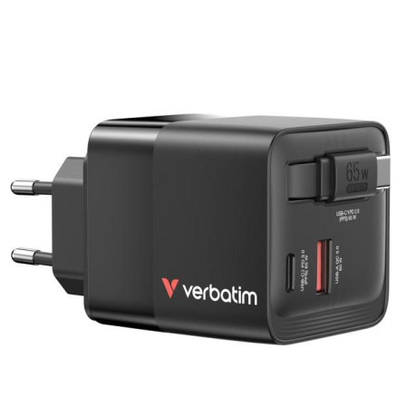 Verbatim GaN Charger 65W 2 Port retr 