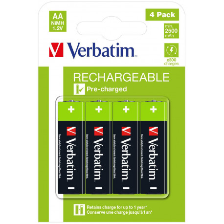 Verbatim RECHARGEABLE BATTERY AA 4 (49517)