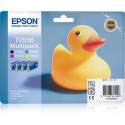 EPSON T0556 CARTOUCHE DENCRE NOIR ET TRICOLORE CAPACITÉ STANDARD NOIR ET COULEUR: 8ML NOIR ET COULEUR: 290P 4-PACK BLISTER SANS