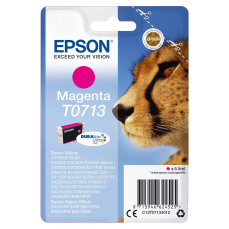  Epson Cartouche d'encre Magenta C13T07134012 T0713 ~250 Pages 5,5ml