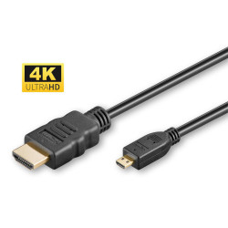 MicroConnect 4K HDMI A-D cable, 4.5m Gold plated connector HDM19194.5V2.0D