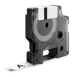  DYMO Ruban Noir sur blanc S0718580 18443 bande Vinyl, Rhino, IND, 9mm x 5,5m, noir sur blanc