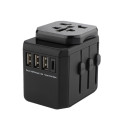 MicroConnect World Travel Adapter, 3 USB A ports and 1 USB-C port (MC-TRAVELADAPTER3)