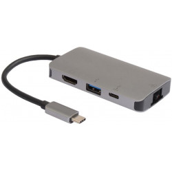 MicroConnect USB-C Mini Dock, USB-C to HDMI, USB A 3.0, USB-C & RJ45
