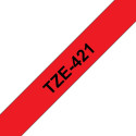 Brother Tape Black on Red 9mm (TZE421)