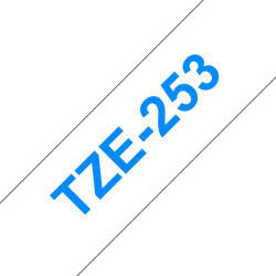 Brother Tape Blue on White 24mm (TZE253)