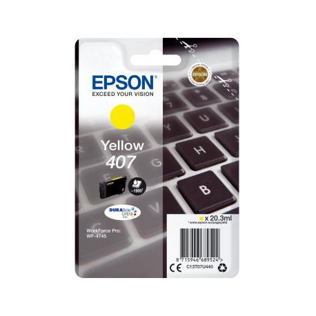  Epson Cartouche d encre Jaune C13T07U440 407 ~1900 pages 20,3ml