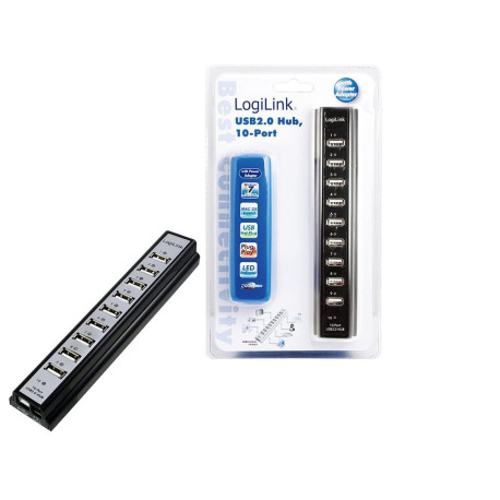 LogiLink USB 2.0 Hub, 10-port, incl. (UA0096)