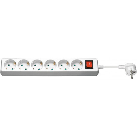 MicroConnect 6-way Schuko Socket 1.8M White (GRU006W)