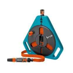 Gardena roll-fix flat hose 20 with Classic cassette turquoise orange 20 metres with connections (00757-20)