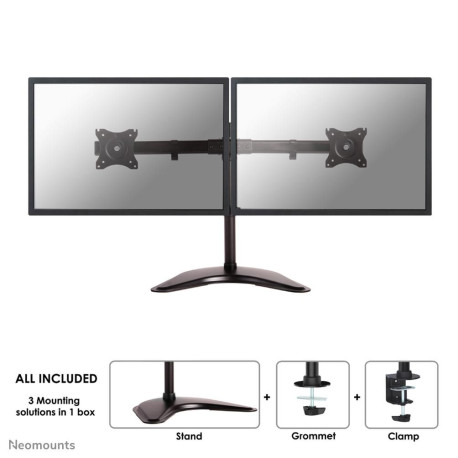 NEWSTAR NEOMOUNTS BY DESK MOUNT 10 â€“ 27P 2 SCREENS BLACK MAX 16KG (NM-D335DBLACK)