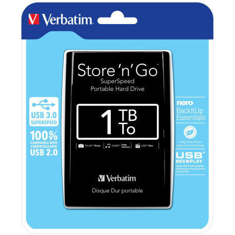 Verbatim External HD 1 TB Black (53023)