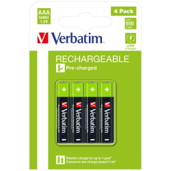 Verbatim RECHARGEABLE BATTERY AAA 4 