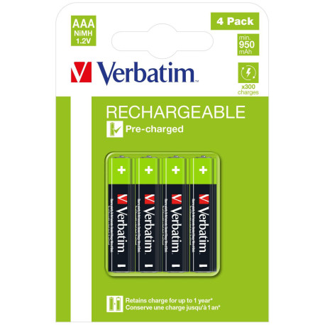 Verbatim RECHARGEABLE BATTERY AAA 4 