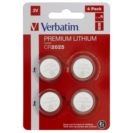 Verbatim LITHIUM BATTERY CR2025 3V 4 