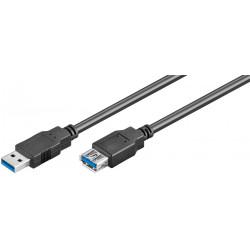 MicroConnect USB3.0 A-A 3m M-F, Black (USB3.0AAF3B)