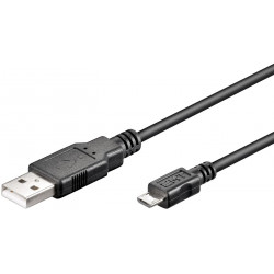 MicroConnect Micro USB Cable, Black, 1.8m (USBABMICRO18)