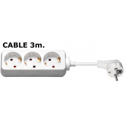 MicroConnect 3-way Schuko Socket 3M White (GRU0033W)