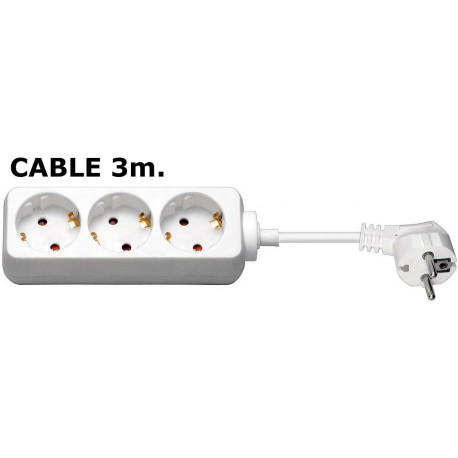 MicroConnect 3-way Schuko Socket 3M White (GRU0033W)