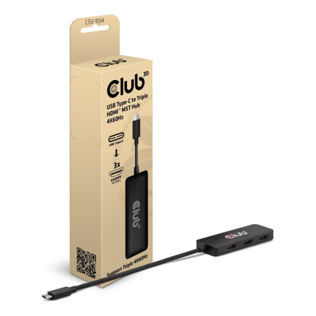Club3D Interface Hub Usb Type-C Black 
