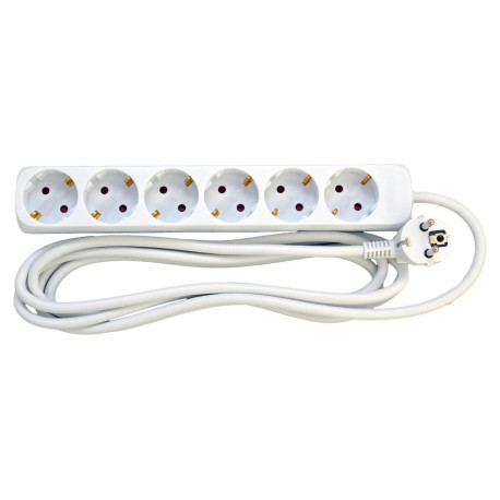 Mercodan Schuko power strip with 6 