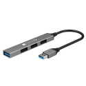 Techly USB-A 3.2 Hub with 4 Slim 