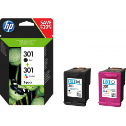 PACK CARTOUCHE NOIR/CYAN/MAGENTA/JAUNE N°301 HP N9J72AE