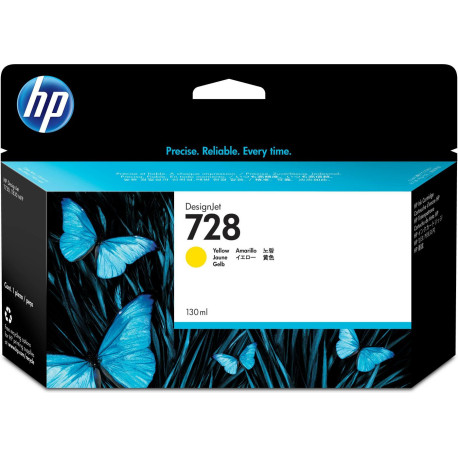  HP Cartouche d'encre Jaune F9J65A 728 130ml