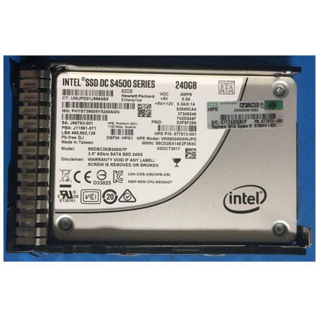 Hewlett Packard Enterprise 240GB SATA 6G SFF RI DS SC SSD (878844-001)