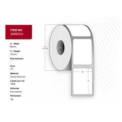 Capture Label 56x25 - Core 25. White. (30000331)