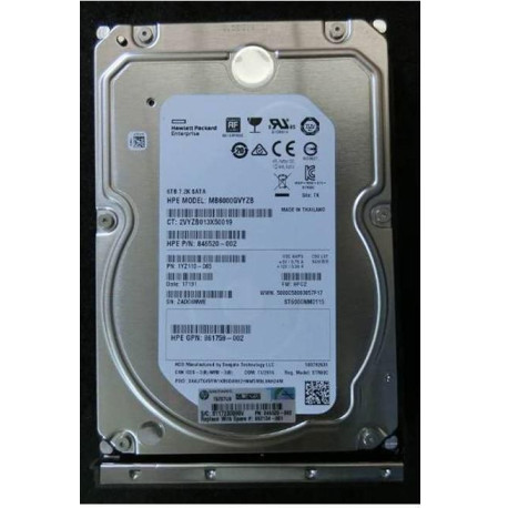 Hewlett Packard Enterprise HDD 6TB 6G 7.2K LFF SATA MDL (862134-001)