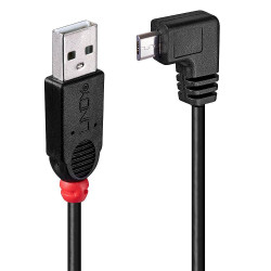 Lindy 1m USB 2.0 Type A to Micro-B Cable 90 Degree Right Angle (31976)