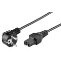 MicroConnect Cordon d'alimentation Schuko coudé - C15, 1m