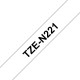  Brother Ruban Noir sur blanc TZe-N221 Ruban pour étiqueteuse noir sur blanc TZe-N221 Brother – 9 mm de large