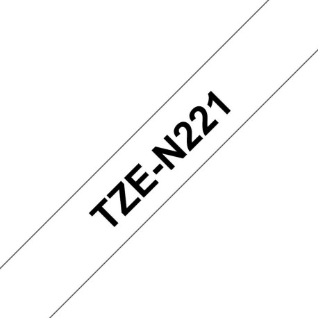  Brother Ruban Noir sur blanc TZe-N221 Ruban pour étiqueteuse noir sur blanc TZe-N221 Brother – 9 mm de large