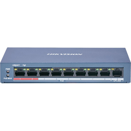 Hikvision 8 Port Fast Ethernet Unmanaged POE Switch DS-3E0109P-E/M(B)