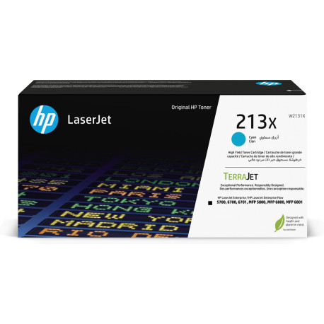 HP Toner Cyan W2131X 213X ~6000 Pages 213X Toner LaserJet authentique Grande capacite