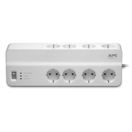 APC SurgeArrest Essential, 2690 J, 8 AC outlets, type F, 230 V, 50 Hz, 2300 W (PM8-GR)