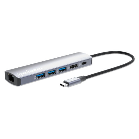 Manhattan USB-C Dock/Hub, Ports (x6): 