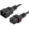 MicroConnect Powercord C19 IEC Lock - C20 