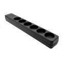 MicroConnect Danish Power Strip 6-way Black 