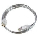 MicroConnect USB2.0 A-B 5m M-M,Transparent (USBAB5T)