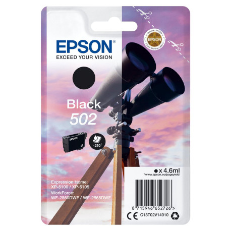 Epson Singlepack Black 502 Ink SEC (C13T02V14020)