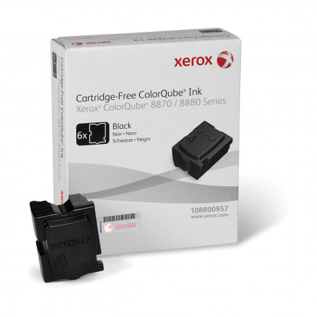  Xerox ColorStix Noir(e) 108R00957 ~16700 Pages Solid Ink, pack de 6