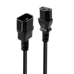 Lindy 1m C14 to C13 Mains Extension Cable lead free black (30321)